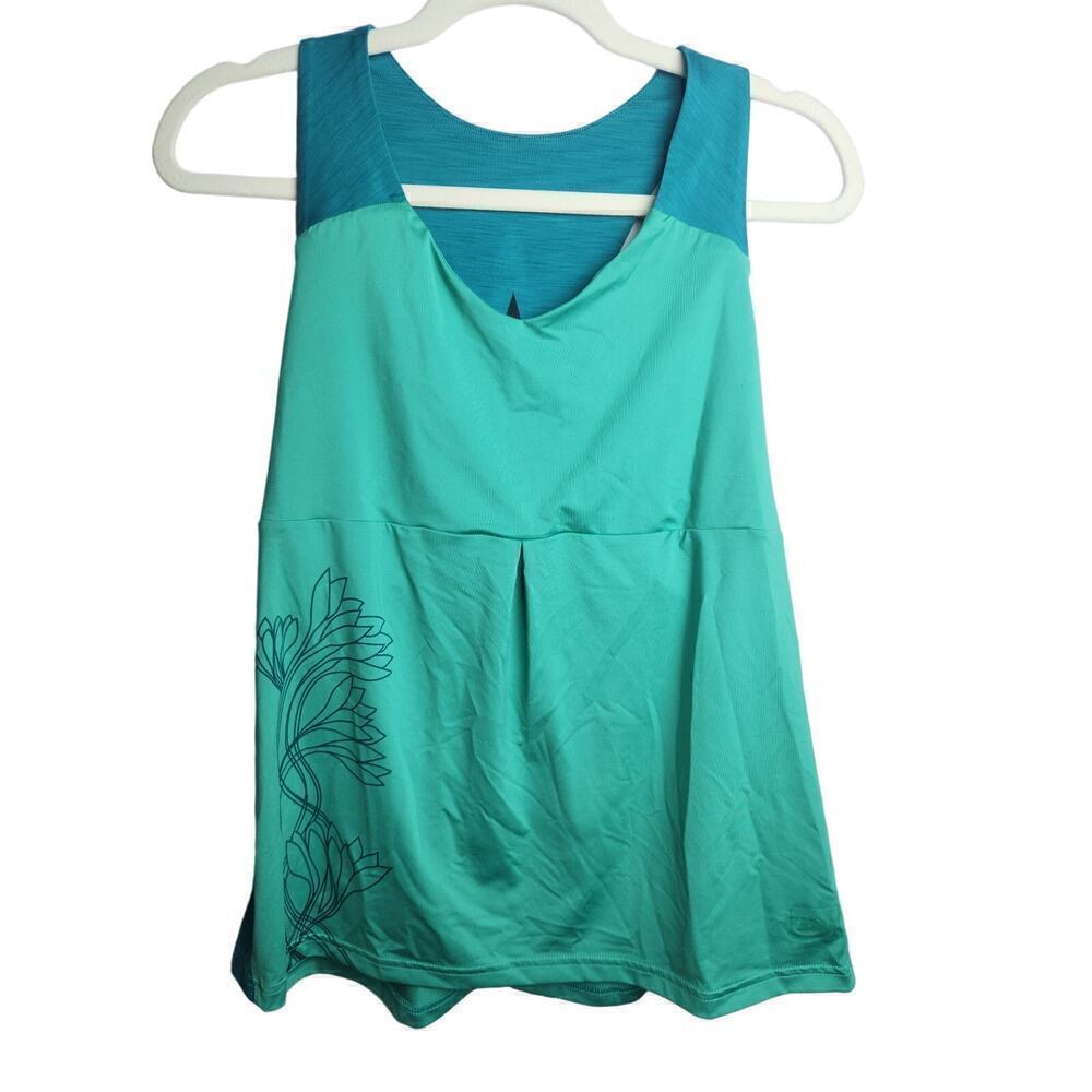 REI Co-Op Athletic Tank sz L Floral camping hiking granola girl gorpcore